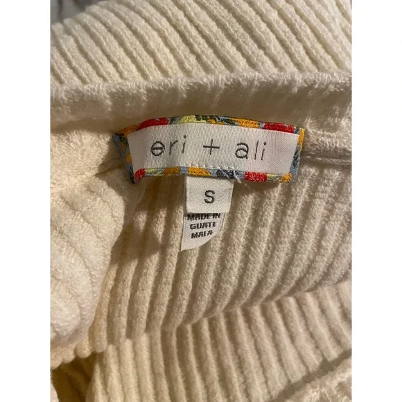 Eri + Ali Anthropologie Malla Fringe Hem Split Back Sweater - Picture 3 of 5